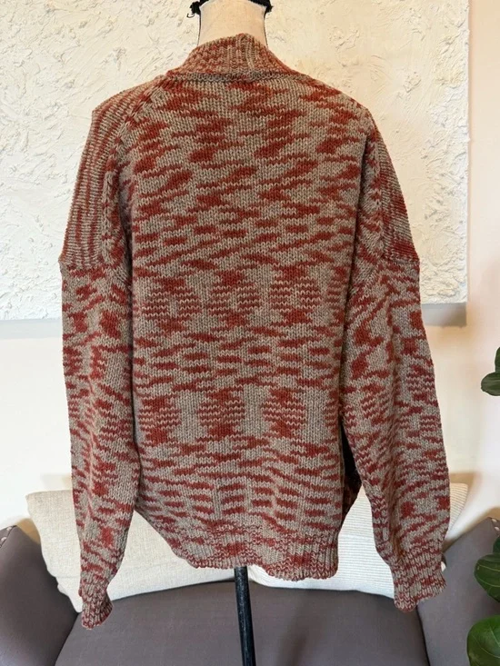 Rosa Pomar 100% Portuguese Wool Natural Horn Buttons Cardigan Casaco 02 Sz M - Picture 8 of 12